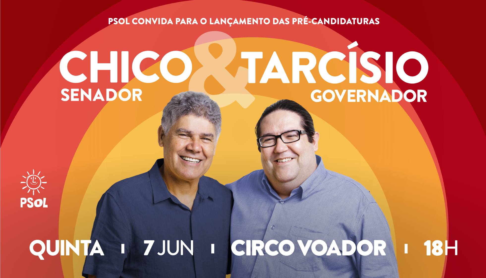 Dia 7 de junho – lançamento das pré-candidaturas do PSOL no Rio