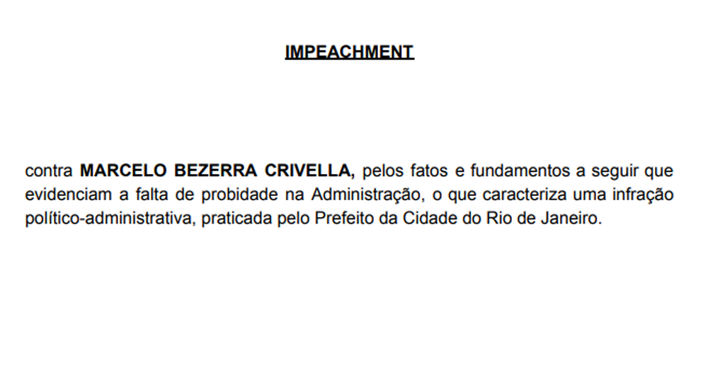 PSOL entra com pedido de impeachment na Câmara do Rio – saiba os próximos passos