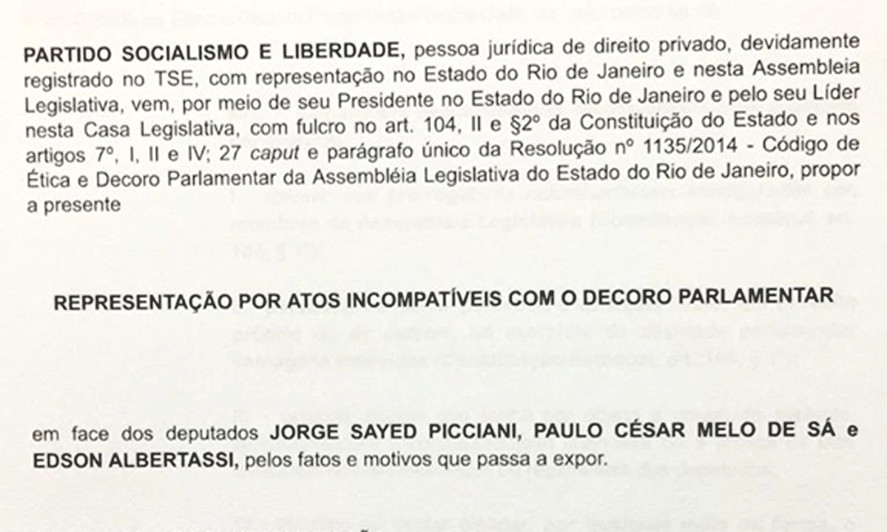 Propinolândia na Alerj: PSOL tem representação ignorada e deputados continuam a receber mesmo presos